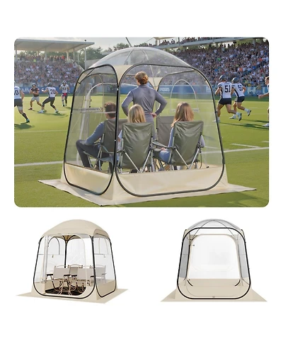 Mecale 63 x 63 Inch Pop-Up Sports Bubble Tent for 2–4 People with Floor Mat and Cover