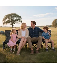 Mecale 4-Seat Portable Folding Sports Bench with Backrest and Carry Bag