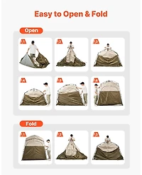 Mecale 2-Room Portable Camping Shower Tent with Carry Bag
