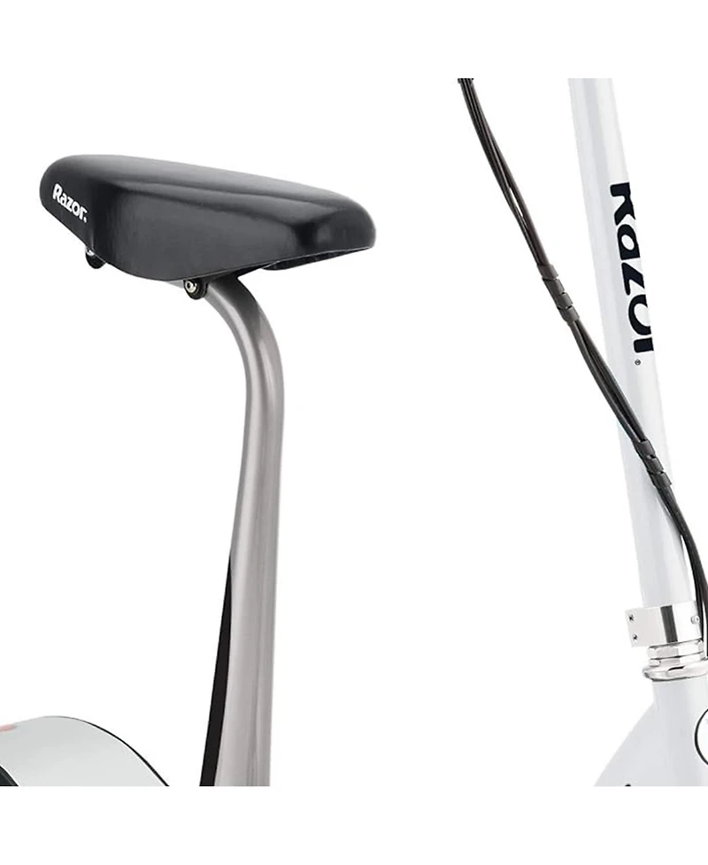 Razor E200S Seated Electric 12 Mph Scooter w/ Twist Grip Throttle & Brake, White