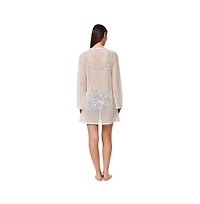 Profile by Gottex Women's Plantopia Crochet Mini Dress Cover-Up
