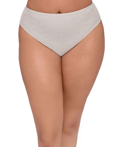 S3 Apparel Women's Smoothing Novelty High Leg Rise Bikini Swimsuit Bottoms - Coquette Basket Weave