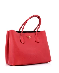 Pre-Owned Prada Large Cuir Double Tote Saffiano Leather