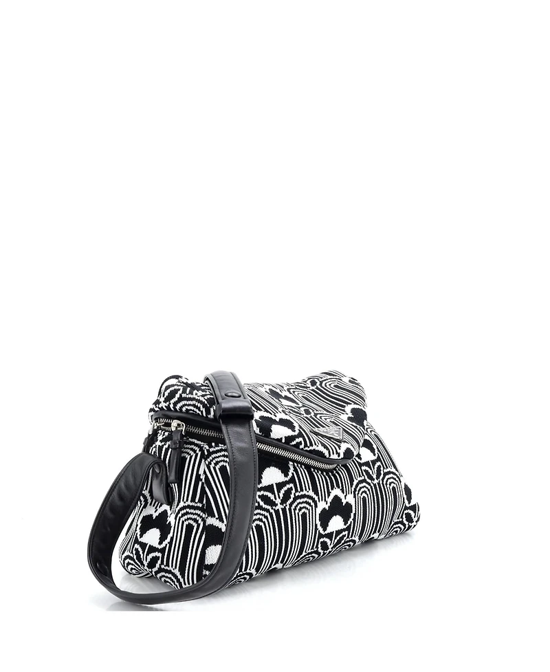 Pre-Owned Prada Medium Signaux Shoulder Bag Jacquard Knit