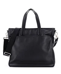 Pre-Owned Prada Medium Convertible Front Pocket Briefcase Tote Leather