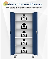 gaomon 71" Steel Storage Cabinet with Locking Doors, 4 Adjustable Shelves, Heavy Duty Metal, Rustproof Tall Cabinet for Garage, Office & Pantry