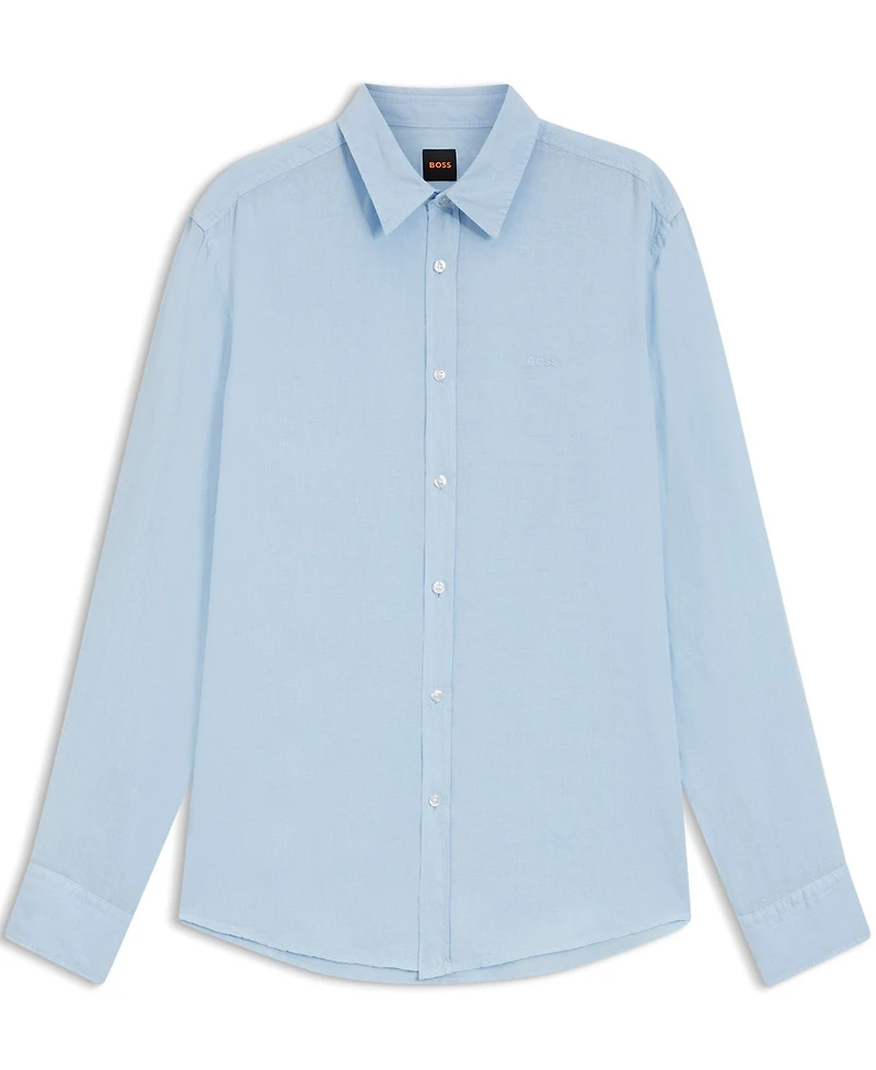 Boss By Hugo Men's Linen Regular-Fit Dress Shirt