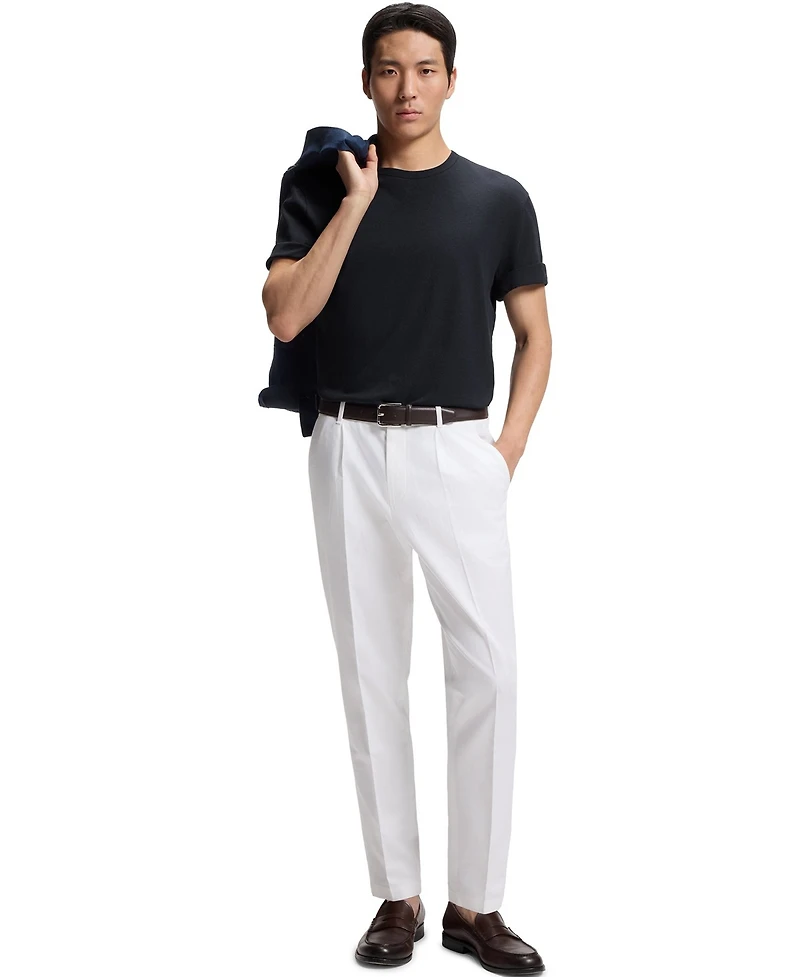 Boss By Hugo Men's Cotton Linen Regular-Fit T-Shirt