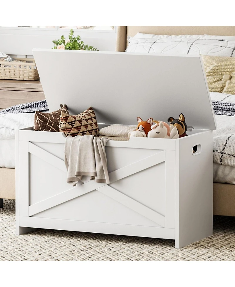 gaomon Wooden Storage Chest, Safety Hinge, Easy Assembly, Large Toy Bench, Entryway, Living Room