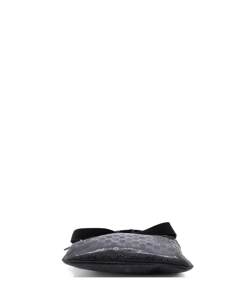 Pre-Owned Gucci Medium Front Zip Flat Messenger Bag Gg Imprime