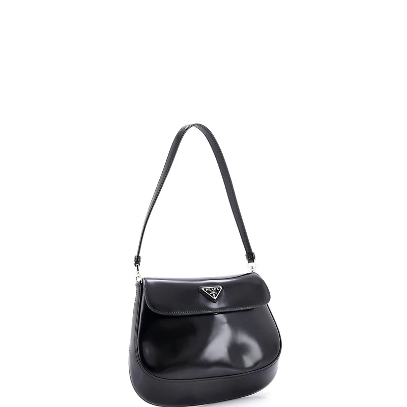 Pre-Owned Prada Cleo Flap Shoulder Bag Spazzolato Leather