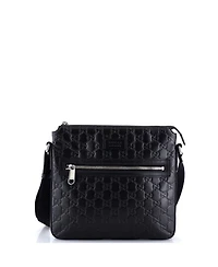 Pre-Owned Gucci Small Signature Zip Messenger Bag Guccissima Leather