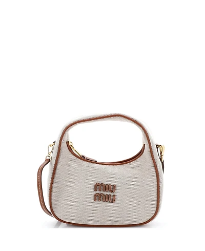 Pre-Owned Miu Miu Mini Wander Hobo Canvas