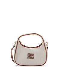 Pre-Owned Miu Miu Mini Wander Hobo Canvas