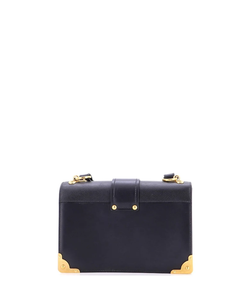 Pre-Owned Prada Large Cahier Crossbody Bag Leather and Saffiano Leather