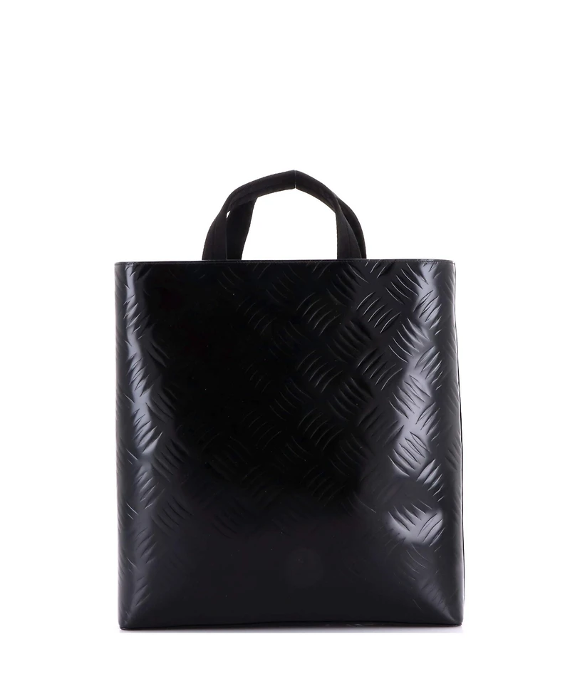 Pre-Owned Prada Medium Vertical Shopper Tote Diamond Embossed Spazzolato Leather