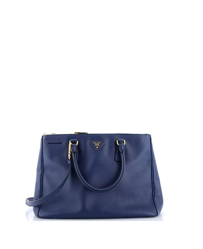 Pre-Owned Prada Large Galleria Double Zip Tote Saffiano Leather