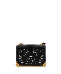 Pre-Owned Prada Small Cahier Crossbody Bag Studded Laser Cut Leather