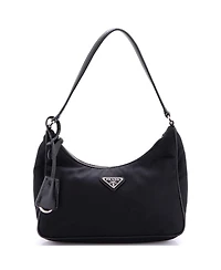 Pre-Owned Prada Mini Re-Edition 2005 Hobo Tessuto with Saffiano Leather