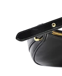 Pre-Owned Prada Small Arque Half Moon Hobo Leather