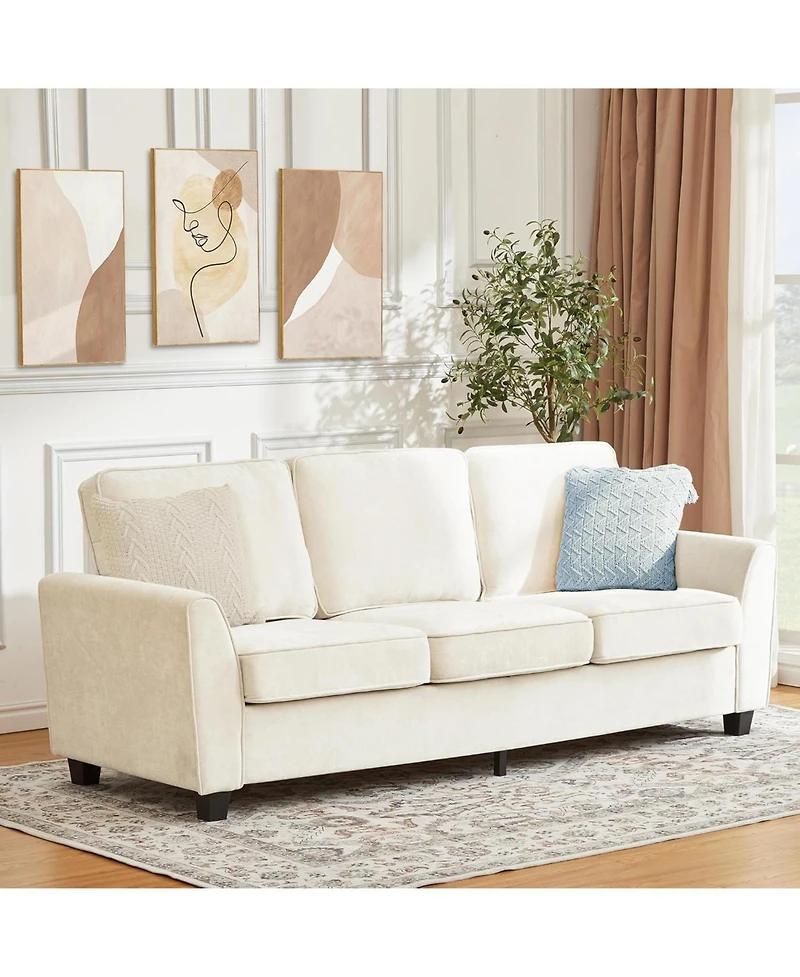 gaomon 83 Inch Modern 3 Seater Sofa, Deep Seat Couch with Washable Detatchable Covers, Comfy Chenille Couch, Oversized Cloud Sofa for Living Room