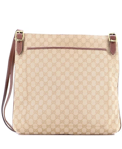 Pre-Owned Gucci Large Vintage Belted Flat Messenger Gg Canvas