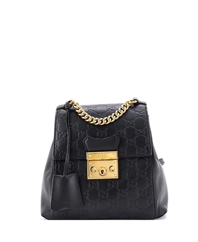 Pre-Owned Gucci Mini Padlock Backpack Guccissima Leather