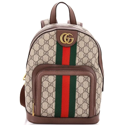 Pre-Owned Gucci Medium Ophidia Backpack Gg Coated Canvas