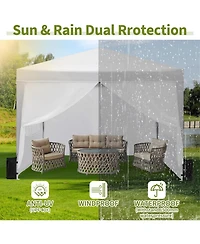 gaomon 10x10 Pop-Up Canopy Tent with 4 Sidewalls, Waterproof Portable Gazebo for Camping, Outdoor Parties & Backyard