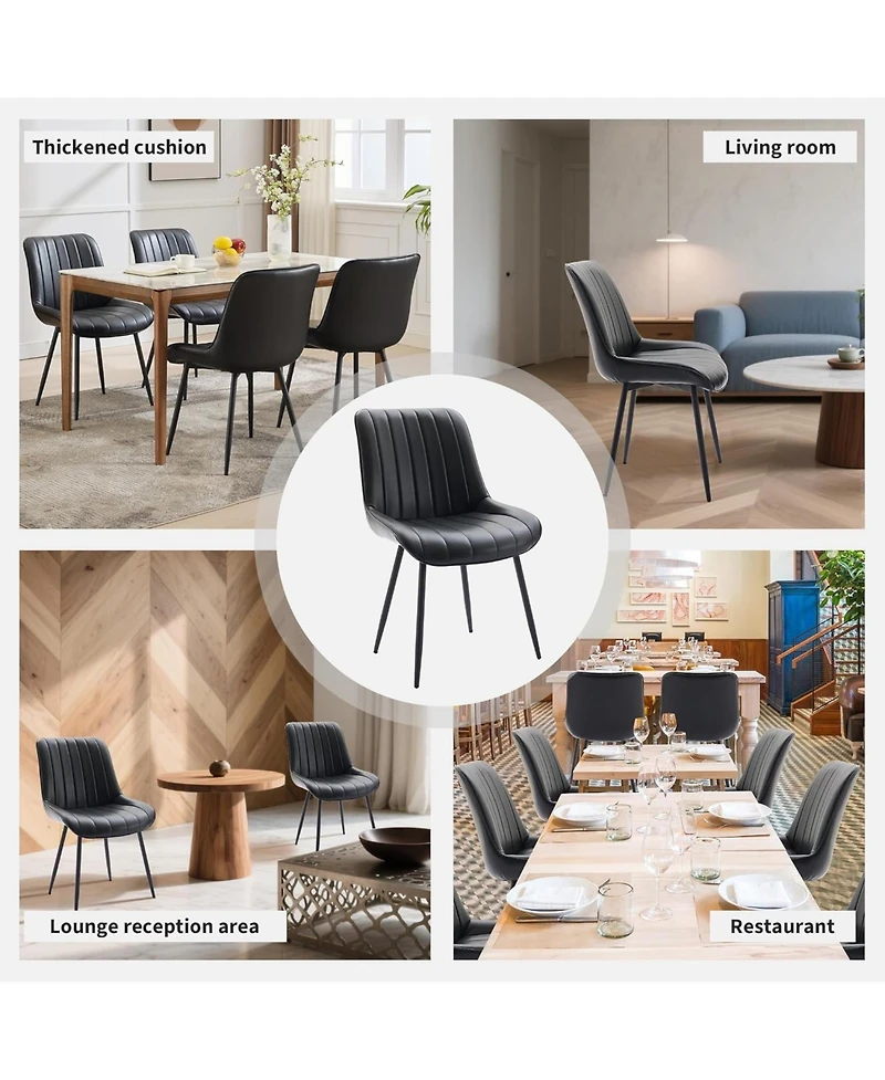 gaomon 2 Pc. Upholstered Metal Dining Chairs Set