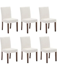 gaomon Parsons Button Tufted Dining Chairs Set of 6,Upholstered Fabric Kitchen Chairs with Wood Legs and Padded Seats,Living Room Kitchen Furniture