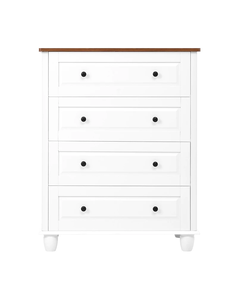 Flynama 4 Drawer Minimalist Dresser Rolling Cabinet for Bedroom Home Furniture with Spacious Drawers Easy Assembly Durable