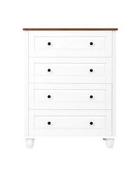 Flynama 4 Drawer Minimalist Dresser Rolling Cabinet for Bedroom Home Furniture with Spacious Drawers Easy Assembly Durable