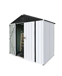 Mondawe 6x4 Ft Outdoor Metal Storage Shed with Apex Roof, Garden Tool Shed for Patio Backyard
