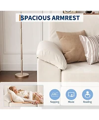 gaomon 90" Velvet 3-Seater Sofa, Oversized Loveseat with Wide Armrests