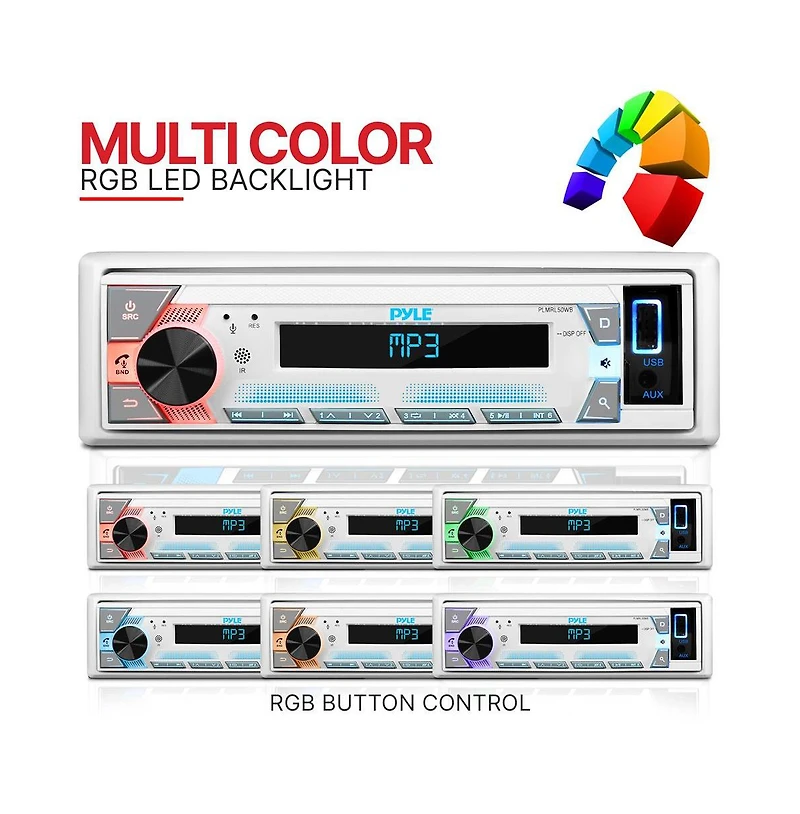 Pyle Single Din Am/Fm/MP3/Usb/Aux Stereo Receiver with Bluetooth (PLMRL50WB)