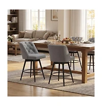 gaomon Swivel Bar Stools with Backs,26" Counter Height Bar Stools Set of 2,Modern Kitchen Island Chairs for Kitchen Island,Home