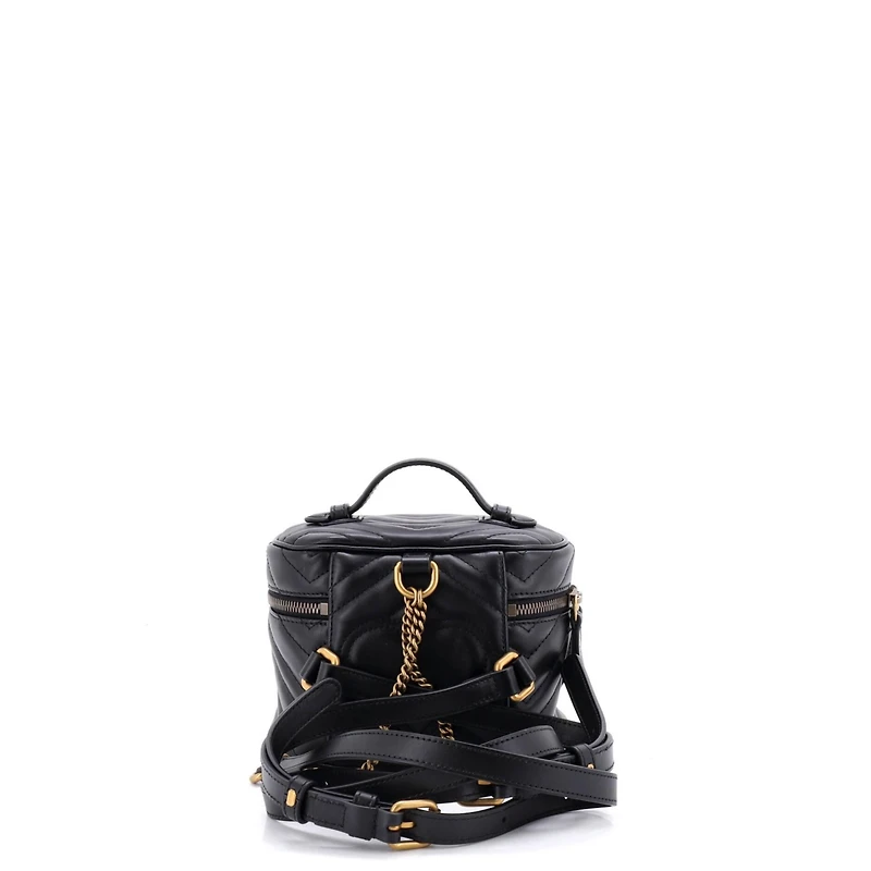 Pre-Owned Gucci Mini Gg Marmont Vanity Backpack Matelasse Leather