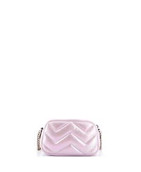 Pre-Owned Gucci Small Gg Marmont Shoulder Bag Chevron Iridescent Leather