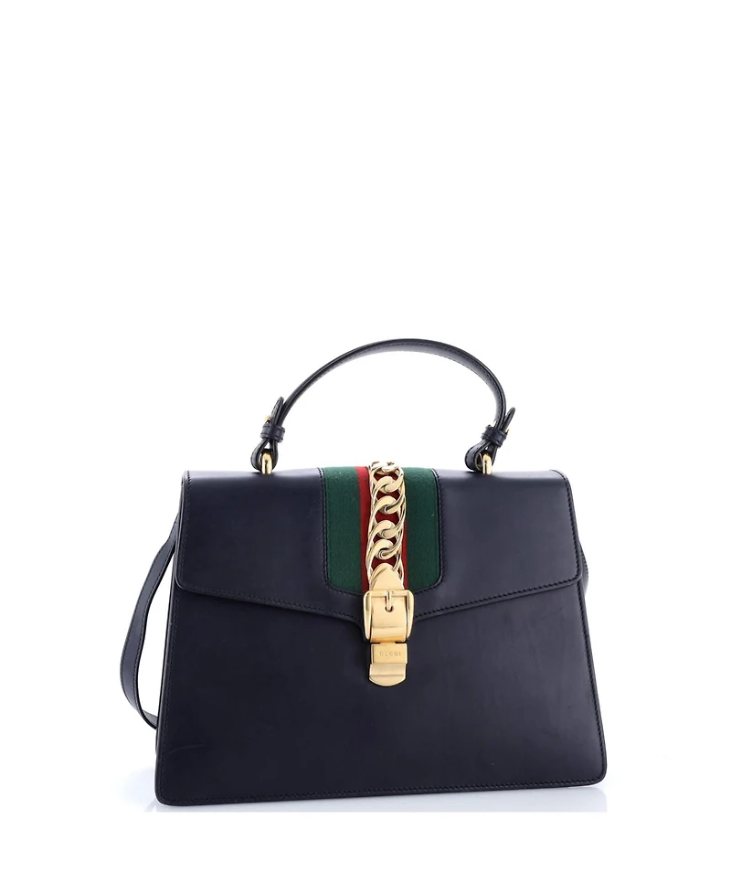 Pre-Owned Gucci Medium Sylvie Top Handle Bag Leather