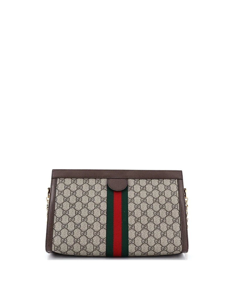 Pre-Owned Gucci Medium Ophidia Chain Shoulder Bag Gg Coated Canvas
