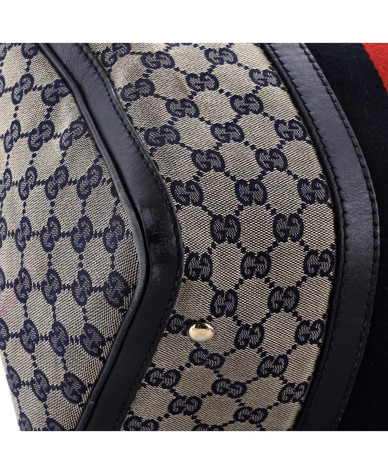 Pre-Owned Gucci Medium Vintage Web Boston Bag Gg Canvas