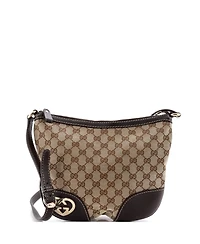 Pre-Owned Gucci Lovely Heart Interlocking G Crossbody Bag Gg Canvas with Leather