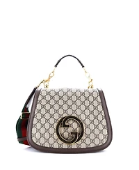 Pre-Owned Gucci Medium Blondie Nm Top Handle Bag Gg Coated Canvas
