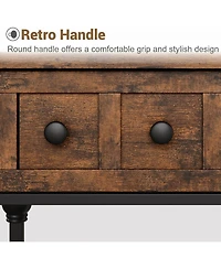 gaomon 52" Industrial Console Table with 3 Drawers, 3-Tier Metal Entryway/Sofa Table.