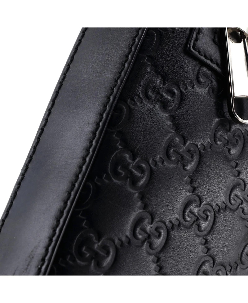 Pre-Owned Gucci Signature Zip Messenger Bag Guccissima Leather