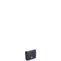 Pre-Owned Gucci Gg Marmont Flap Card Case Matelasse Leather