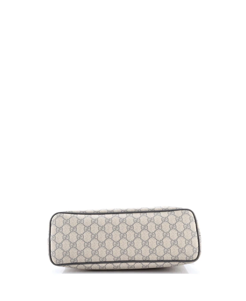 Pre-Owned Gucci Medium Convertible Zip Tote Gg Coated Canvas with Leather