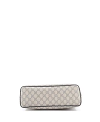 Pre-Owned Gucci Medium Convertible Zip Tote Gg Coated Canvas with Leather