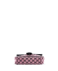 Pre-Owned Gucci Small Gg Marmont Flap Bag Diagonal Quilted Gg Canvas with Leather